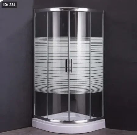 شاور زجاج 6 ملي  80*80 دائري مخطط باب سحاب ELMOR